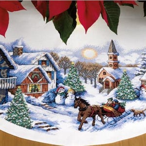 Tapis au point de croix la luge du père noël - Vervaco