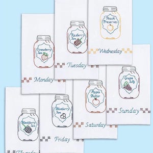 DIY Jack Dempsey Fruit Jam Mason Jars Stamped Cross Stitch Guest Hand Towel Kit