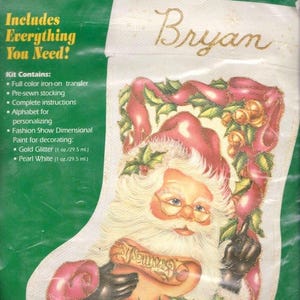 DIY Iron-On, No Sew Santas Christmas List Holiday Stocking Kit 57457