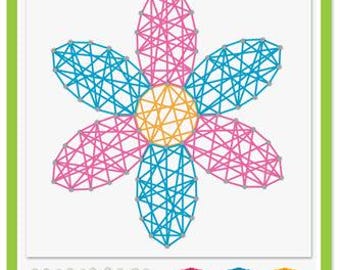 DIY Krafty Kids Bloem Lente Zomer String Art Kit Kinderen Beginner Knutselen
