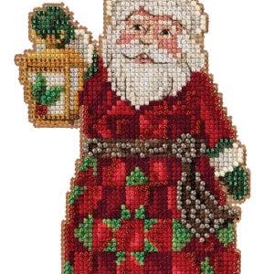 DIY Mill Hill Santa w/ Lantern Christmas Bead Cross Stitch Picture Ornament Kit