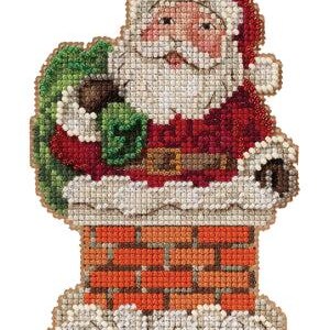 DIY Mill Hill Santa in Chimney Christmas Bead Cross Stitch Picture Ornament Kit