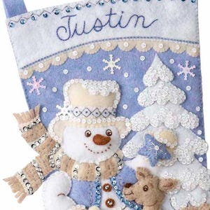 Bucilla, Elegante Patchwork, Kit de calcetín de Navidad con Apliques de