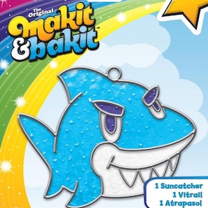 DIY Makit & Bakit Shark Ocean Animal Stained Glass Suncatcher Kit Kids Craft