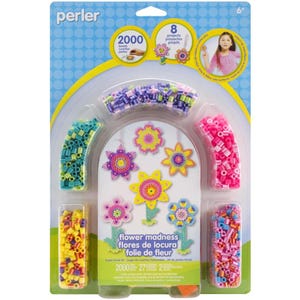 DIY Perler Flower Madness Kids Fused Bead Ironing Craft Kit