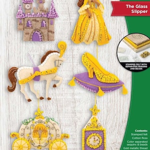 DIY Bucilla The Glass Slipper Princess Christmas Ornament Kit 89287E