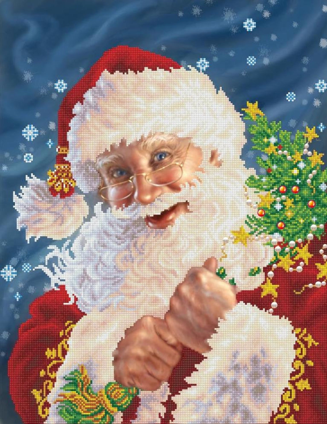 Diamond Dotz Christmas Night Santa Claus Facet Art Bead Wall | Etsy