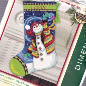 DIY Dimensions Happy Snowman Whimsical Christmas Needlepoint Stocking Kit 09143