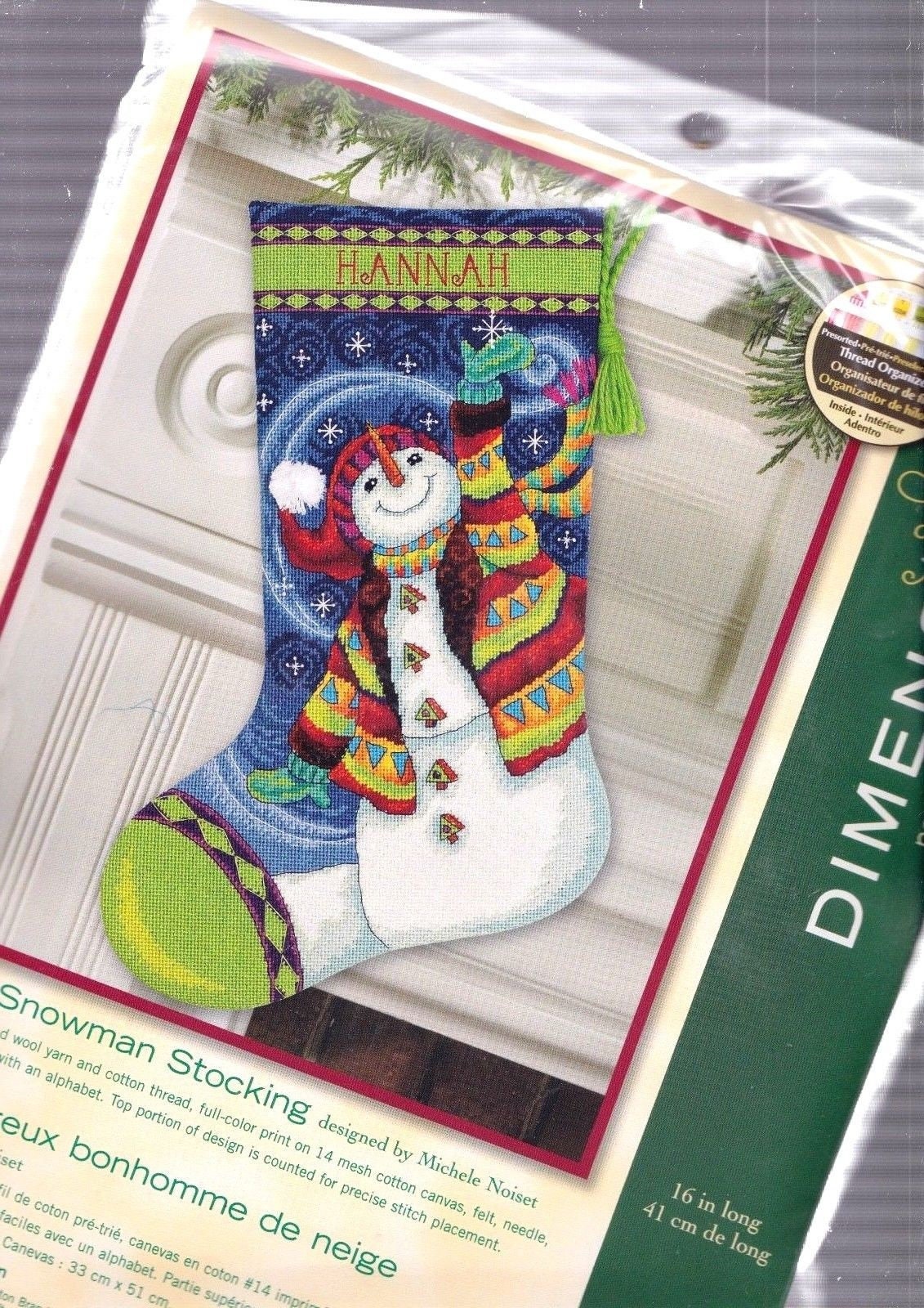 Dimensions Stocking Needlepoint Kit 16 Long-Snowman & Bear Stitched In  Floss 