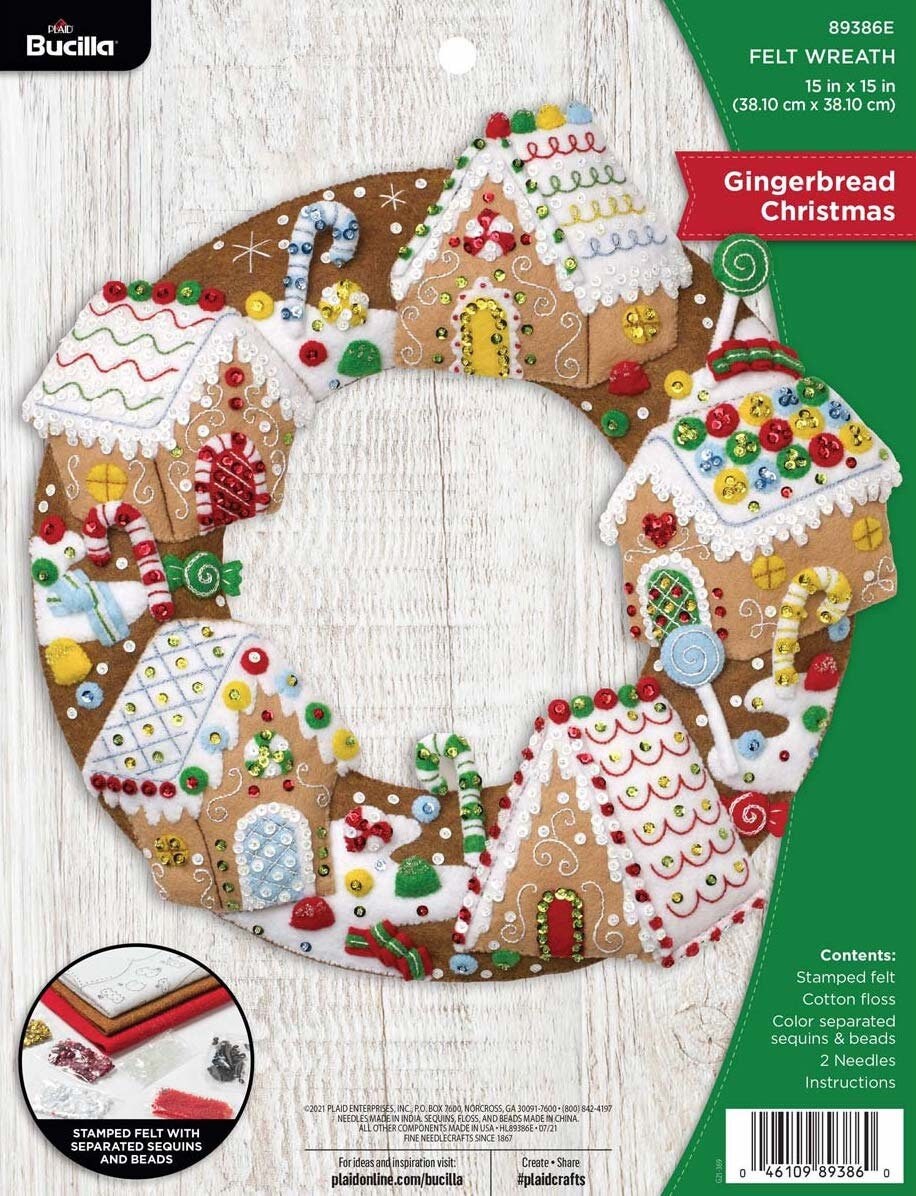 DIY Bucilla Gingerbread Christmas Santa Baking Cookies Felt