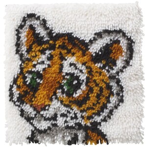 DIY Wonder Art Tiger Cub Latch Hook Kit Kids Craft 12&quot;