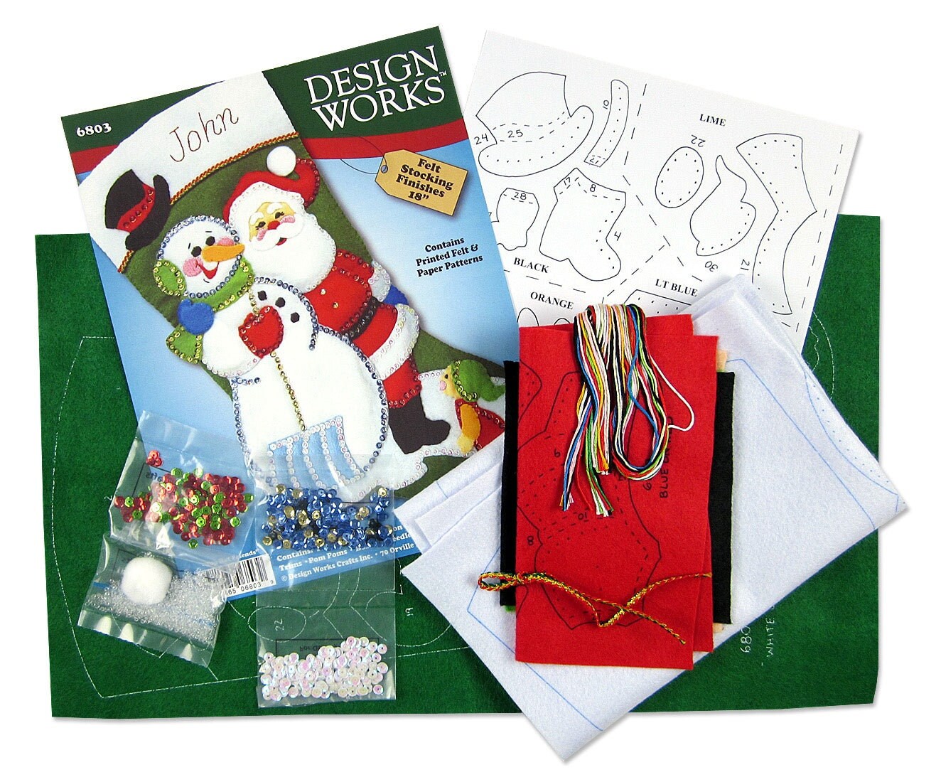 Design Works Shoveling Snowman Stocking Counted Cross-Stitch Kit