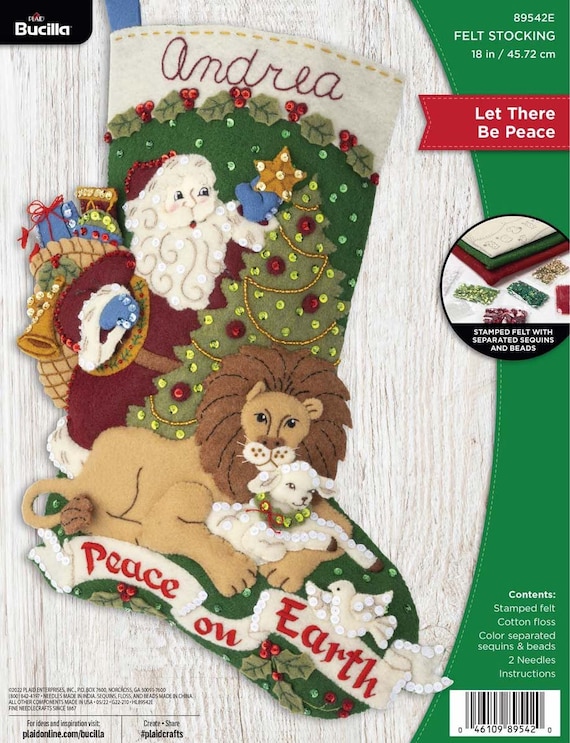 Jolly Pups & Santa Bucilla Felt Stocking Kit