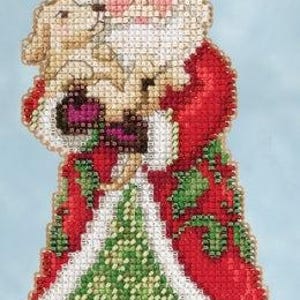 DIY Mill Hill Best Friend Santa Christmas Bead Cross Stitch Picture Ornament Kit