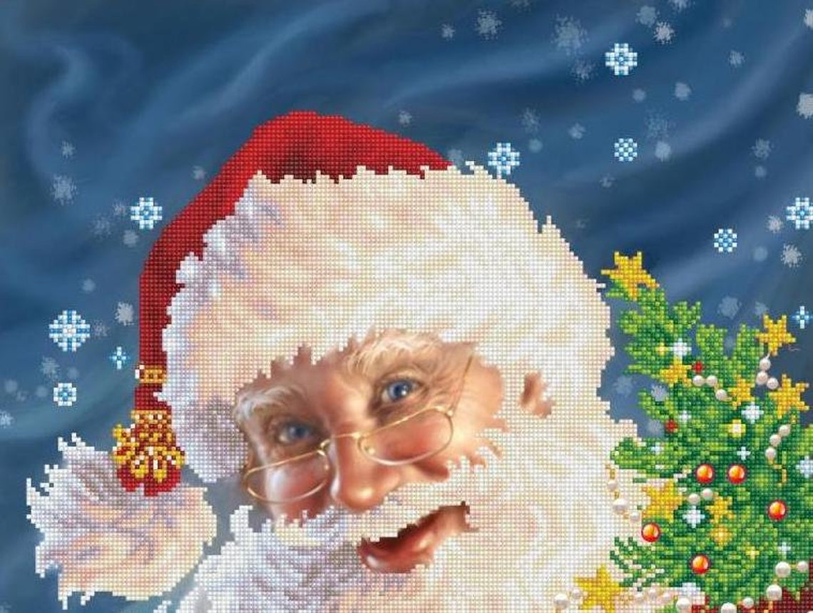 Diamond Dotz Christmas Night Santa Claus Facet Art Bead Wall | Etsy
