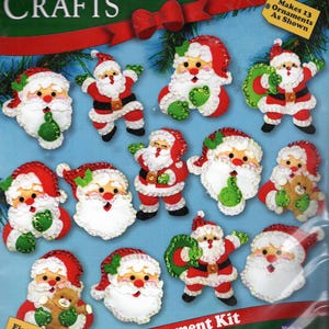 DIY Design Works Joyful Santas Christmas Felt Ornament Kit 5281