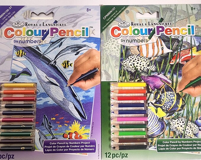 Dolphin Color Math DIY Dolphin Fish Kids Color by Number Kit 5X7 Bundle Lot - Etsy
