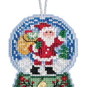 DIY Mill Hill Weihnachtsmann Globus Weihnachten Urlaub Glasperle Kreuzstich Ornament Kit