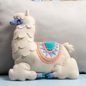 DIY Bucilla Llama Baby Shower Gift Kids Felt Pillow Craft Kit