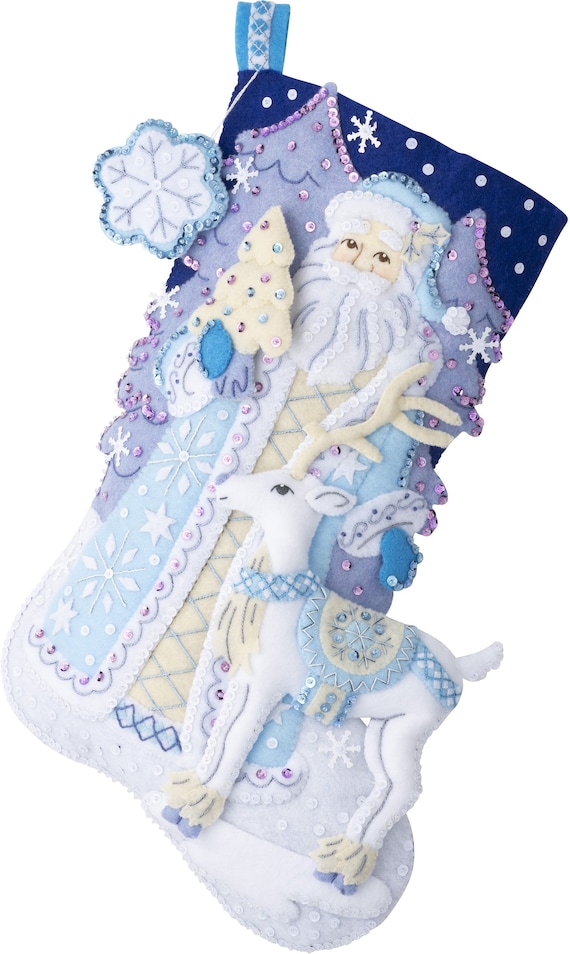 Bucilla Felt Stocking Applique Kit 18 Long-Snow Fun