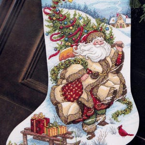 DIY Dimensions Santas Journey Christmas Counted Cross Stitch Stocking Kit 8752