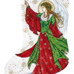 DIY Design Works Angel of Joy Christmas Counted Cross Stitch Stocking Kit 5990