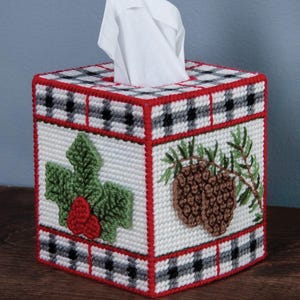 DIY Mary Maxim Winter Welcome Plastic Canvas Tissue Box Cover Kit