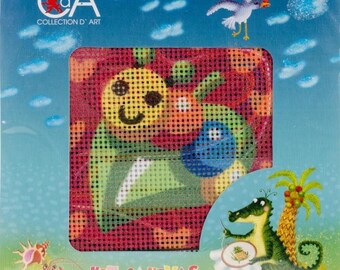 DIY Collection D'Art Kit de couture pour enfants débutants, insectes chenilles, 10 x 10 cm