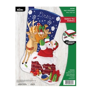 DIY Bucilla Santas Toy Delivery Christmas Felt Stocking Kit 89709E