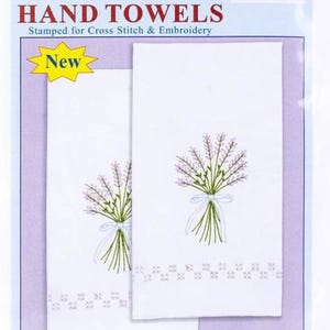 DIY Dempsey Bunch of Lavender Stamped Cross Stitch & Embroidery Hand Towel Kit image 2