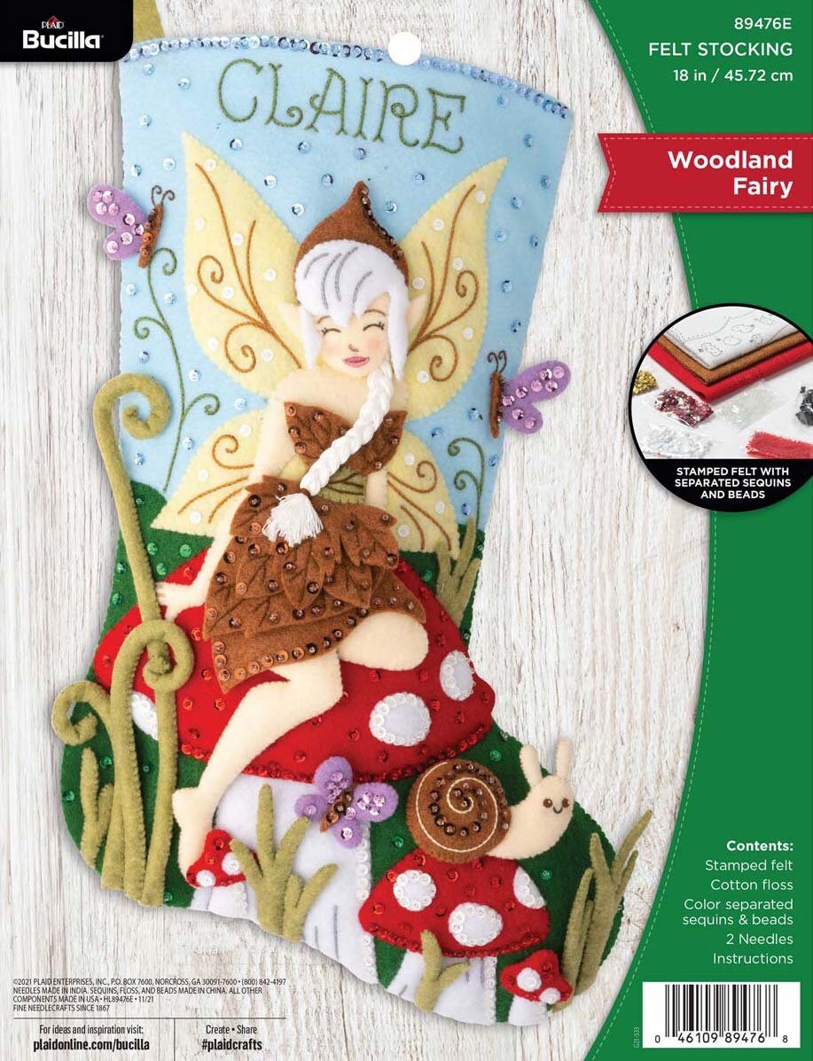  Bucilla Felt Applique 18 Stocking Making Kit, Christmas Dogs,  Perfect for DIY Arts and Crafts, 89251E