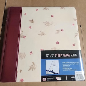 DMG Memories Forever Scrapbook Album Burgundy Floral 12x12 Strap Hinge Album