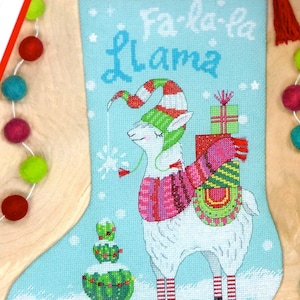 DIY Dimensions Llama Animals Christmas Counted Cross Stitch Stocking Kit 08977
