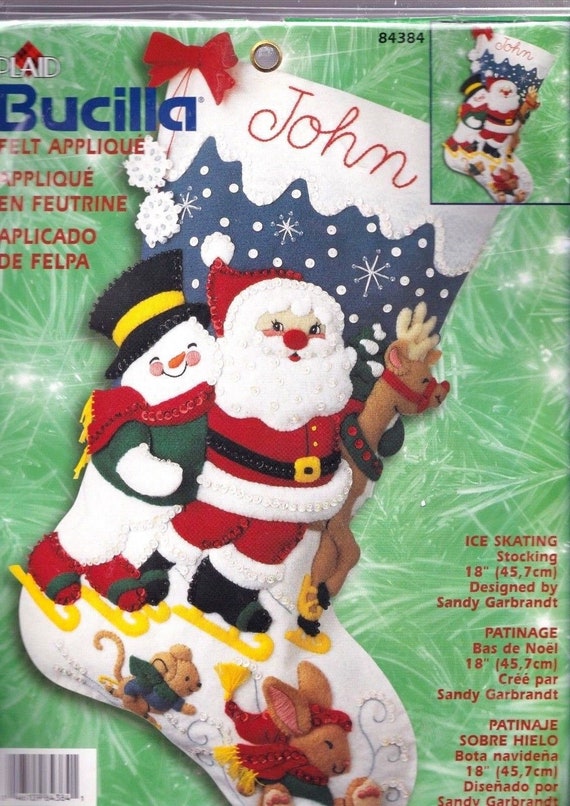 Bucilla Santa & Snowman Rudolph Deer Holiday Christmas Felt Stocking ...