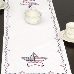 DIY Jack Dempsey Independence Day Stamped Cross Stitch Table Runner Scarf Kit