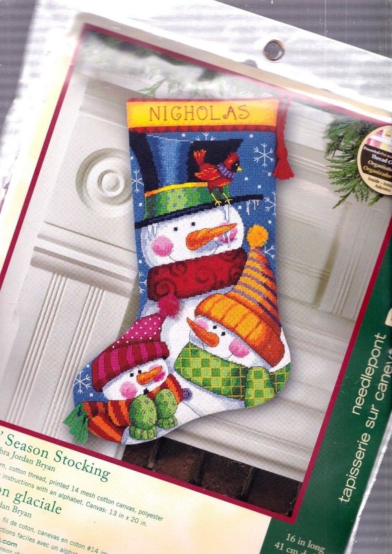Dimensions Stocking Needlepoint Kit 16 Long-snowman & Friends