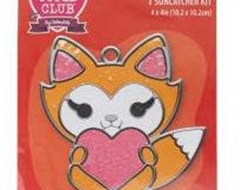 DIY Colorbok Fox with Heart Valentines Day Suncatcher Kit Kids Craft Project