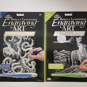 DIY Lg Glow Octopus Wolf Kids Engraving Art Craft Kit Bundle Lot