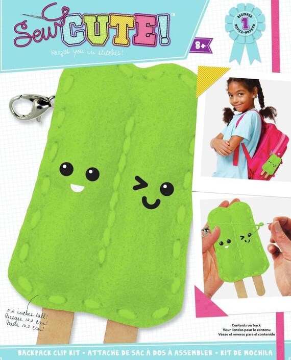 DIY Sew Cute Popsicle Kids Beginner Starter Felt Backpack Clip Kit