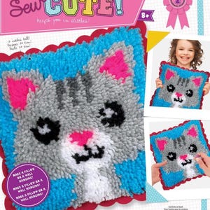 DIY Sew Cute Cat Kids Intermediate Latch Hook Kit
