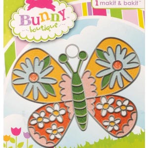 DIY Makit & Bakit Floral Butterfly Stained Glass Suncatcher Kit Kids Craft