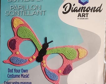 Kit de manualidades para hacer máscara de disfraz de mariposa brillante con diamantes Dotz