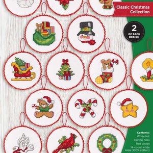 DIY Bucilla Classic Christmas Collection Count Cross Stitch Ornament Kit