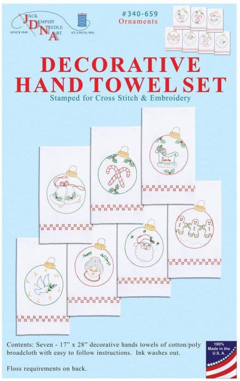 DIY Jack Dempsey Christmas Ornaments Stamped Cross Stitch Etsy