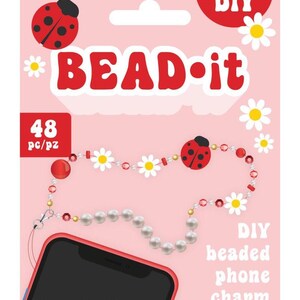 DIY Ladybug Bead It Phone Charm or Bracelet Kit Kids Craft Gift