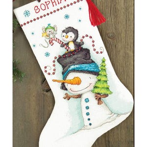 DIY Dimensions Jolly Trio Christmas Counted Cross Stitch Stocking Kit