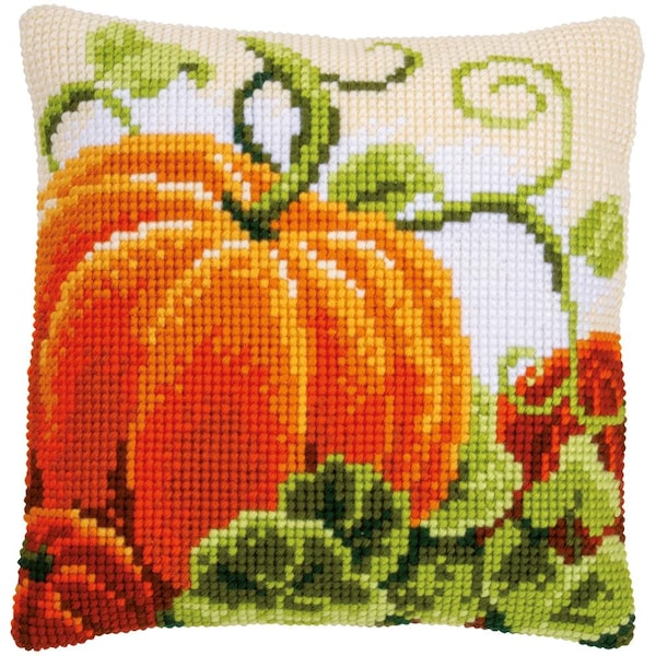 DIY Vervaco Pumpkins Halloween Chunky Needlepoint Cushion Pillow Top Kit 16"