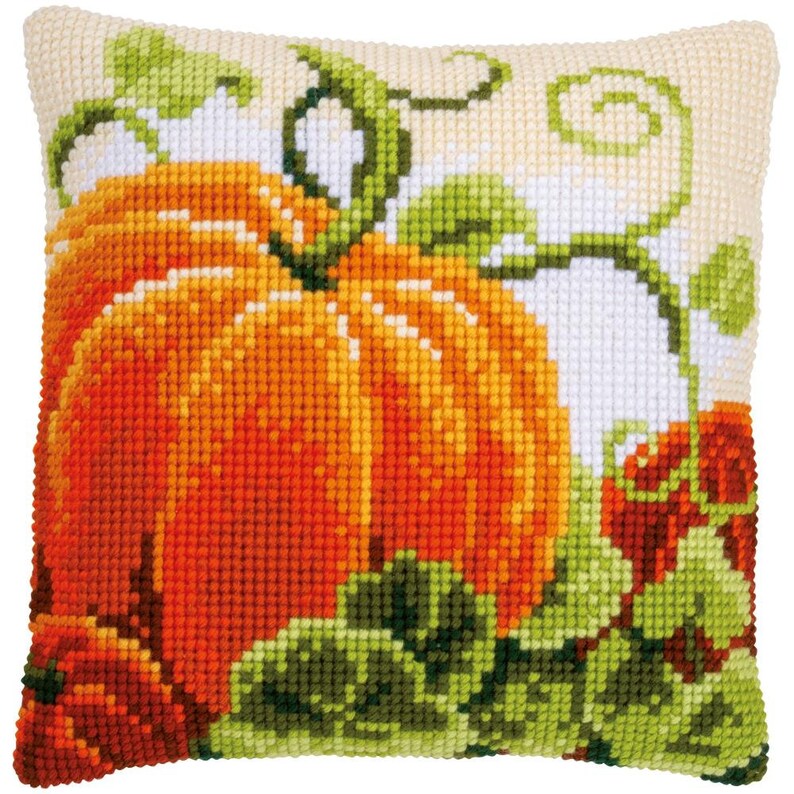 DIY Vervaco Pumpkins Halloween Chunky Needlepoint Cushion Pillow Top Kit 16 image 1