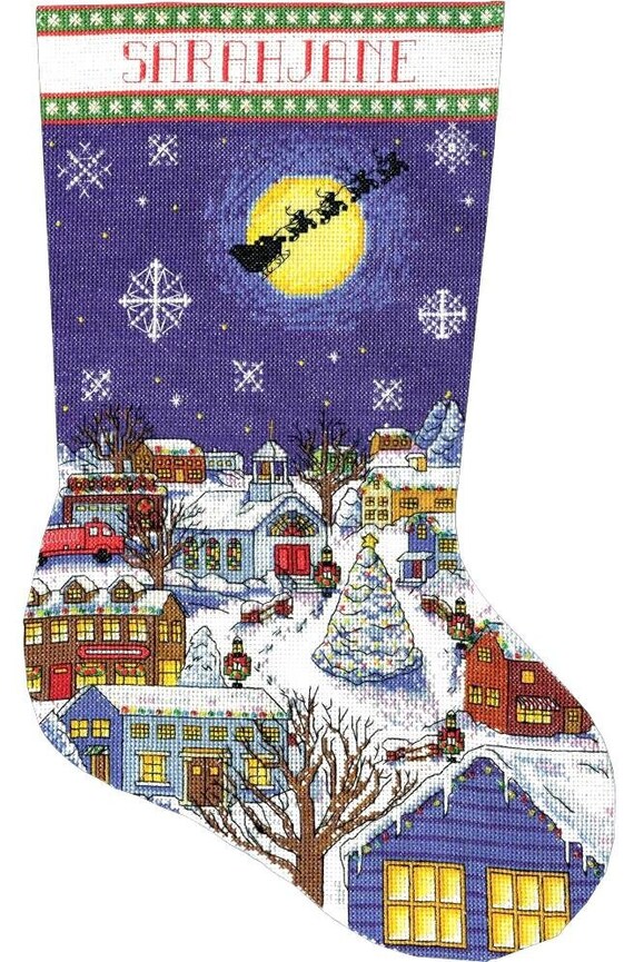 Candy Cane Santa Stocking GOLD COLLECTION Counted Cross Stitch Stocking Kit  by Dimensions 