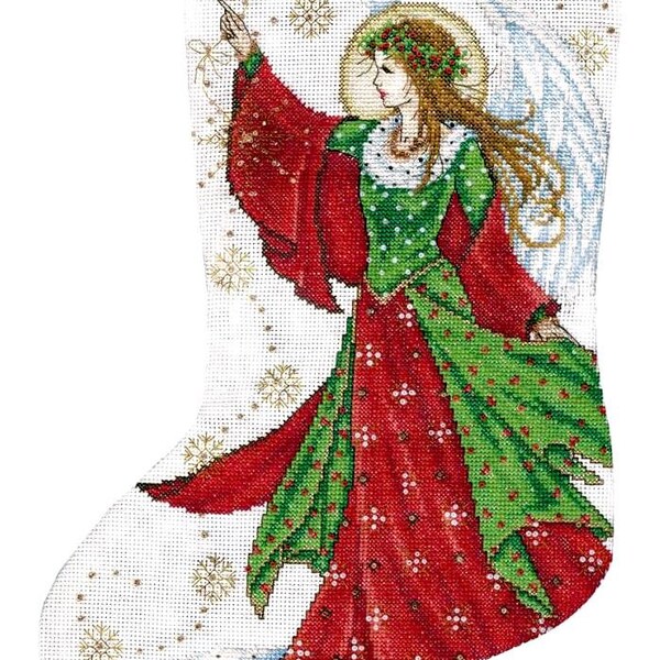 DIY Design Works Angel of Joy Christmas Counted Cross Stitch Stocking Kit 5990